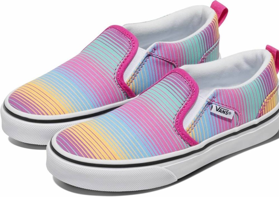 Vans Girls' Asher Slip-On Canvas Sneakers for Kids - Lightweight & Comfortable School Shoes