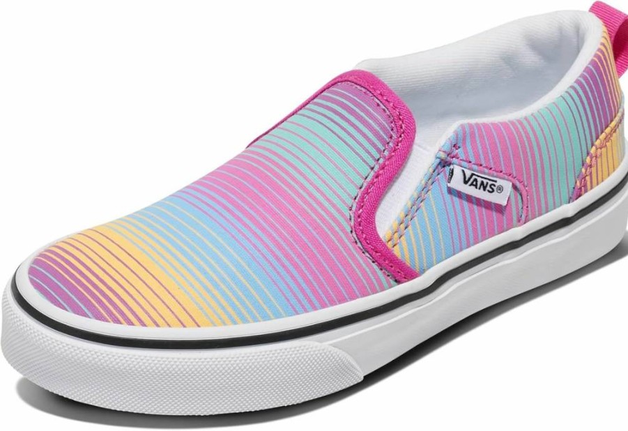 Vans Girls' Asher Slip-On Sneakers | Canvas Slip-On Shoes for Girls | Comfortable & Stylish Kids' Shoes
