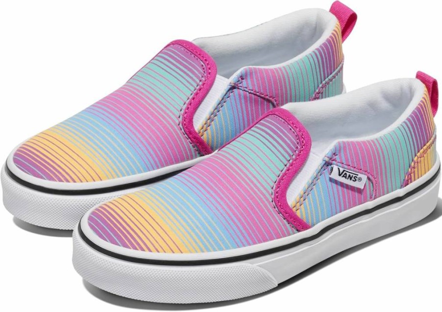 Vans Girls' Asher Slip-On Sneakers | Canvas Slip-On Shoes for Girls | Comfortable & Stylish Kids' Shoes