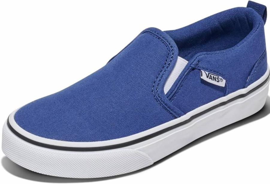 Vans Kids' Asher Slip-On Sneakers - Comfortable Canvas Shoes for Boys and Girls